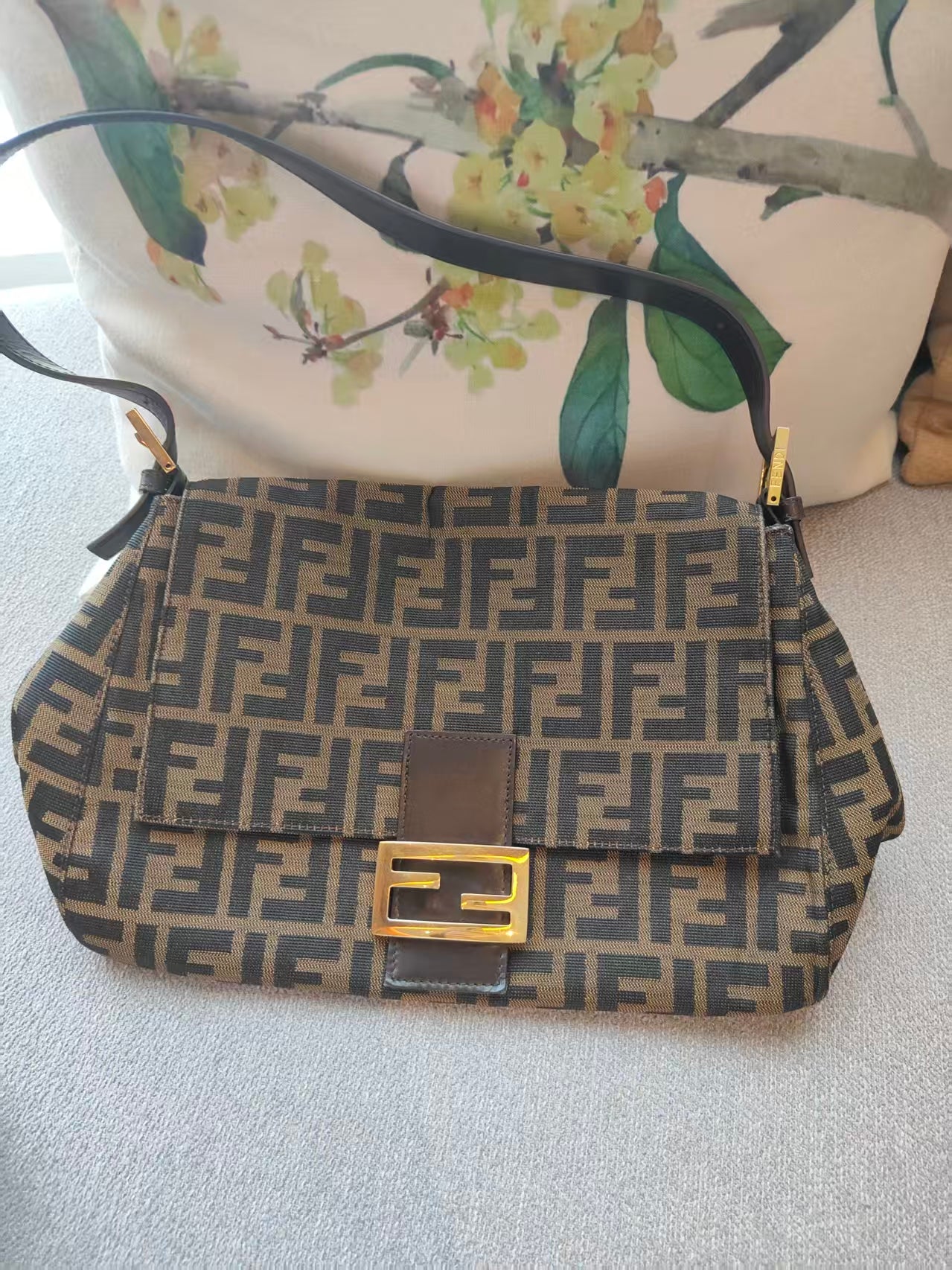 FENDI Zucca Mamma Baguette Shoulder Bag