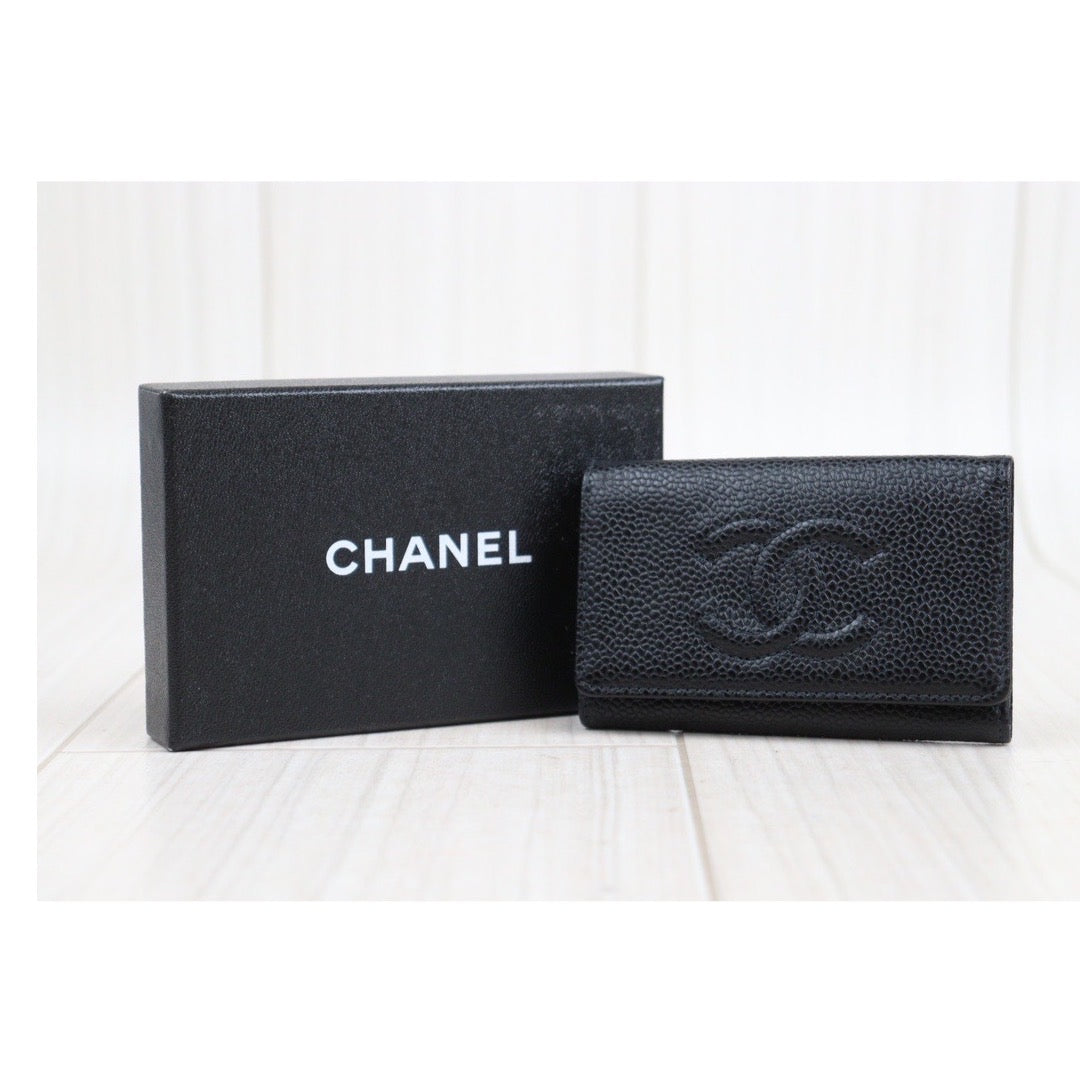 Rank A ｜CHANEL Caviar Skin Key Case Black｜V23110932