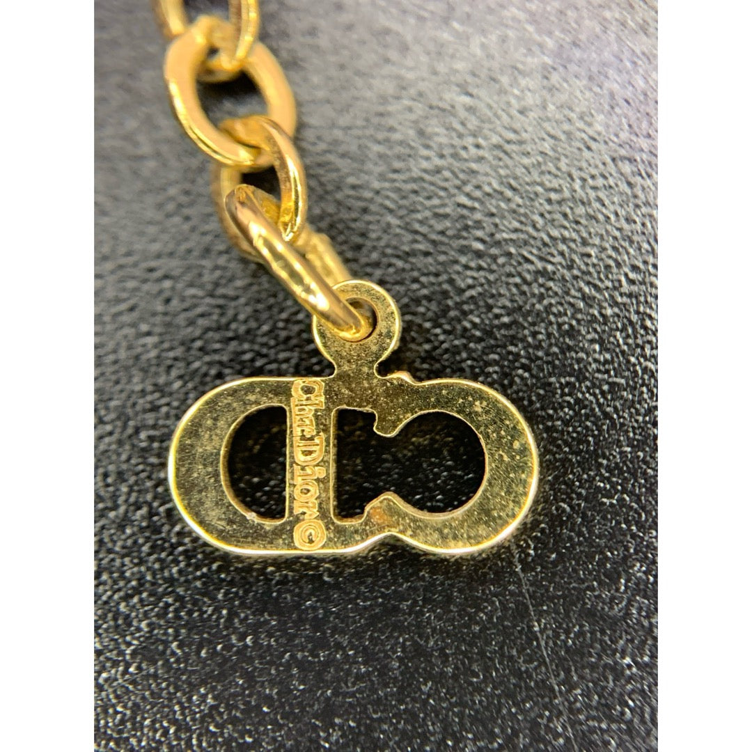 Very Good ( Rank A) ｜ Dior CD Heart Rhinestone Necklace ｜V25121107