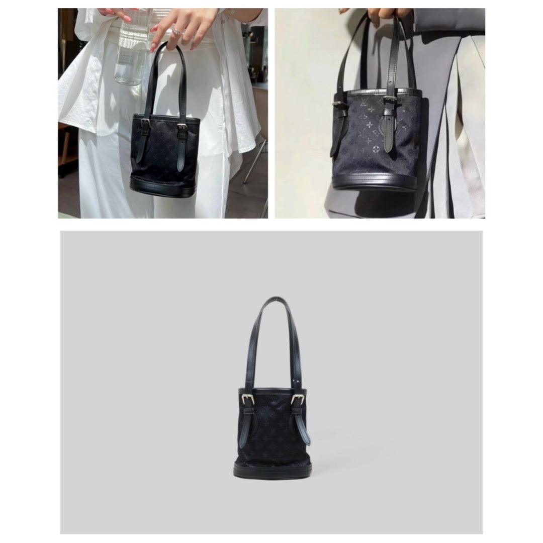 Very Good ( Rank A)｜ LV  Monogram Millennium Limited Edition Satin Mini Hand Bag Black｜25021004