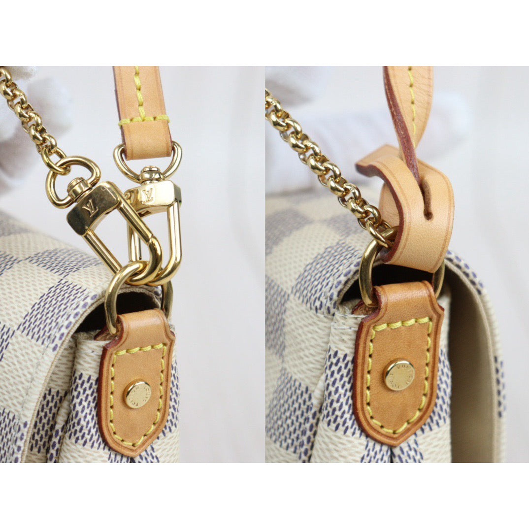 Rank A ｜ Louis Vuitton Damier Azur Favorite PM Shoulder Bag｜J24022740