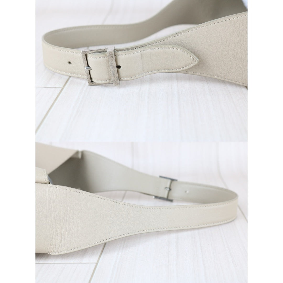 Very Good ( Rank A)｜  Saint Laurent YSL Calf Leather  LE 5A7 Hobo Shoulder Bag PM Sea Salt Color｜S25110317