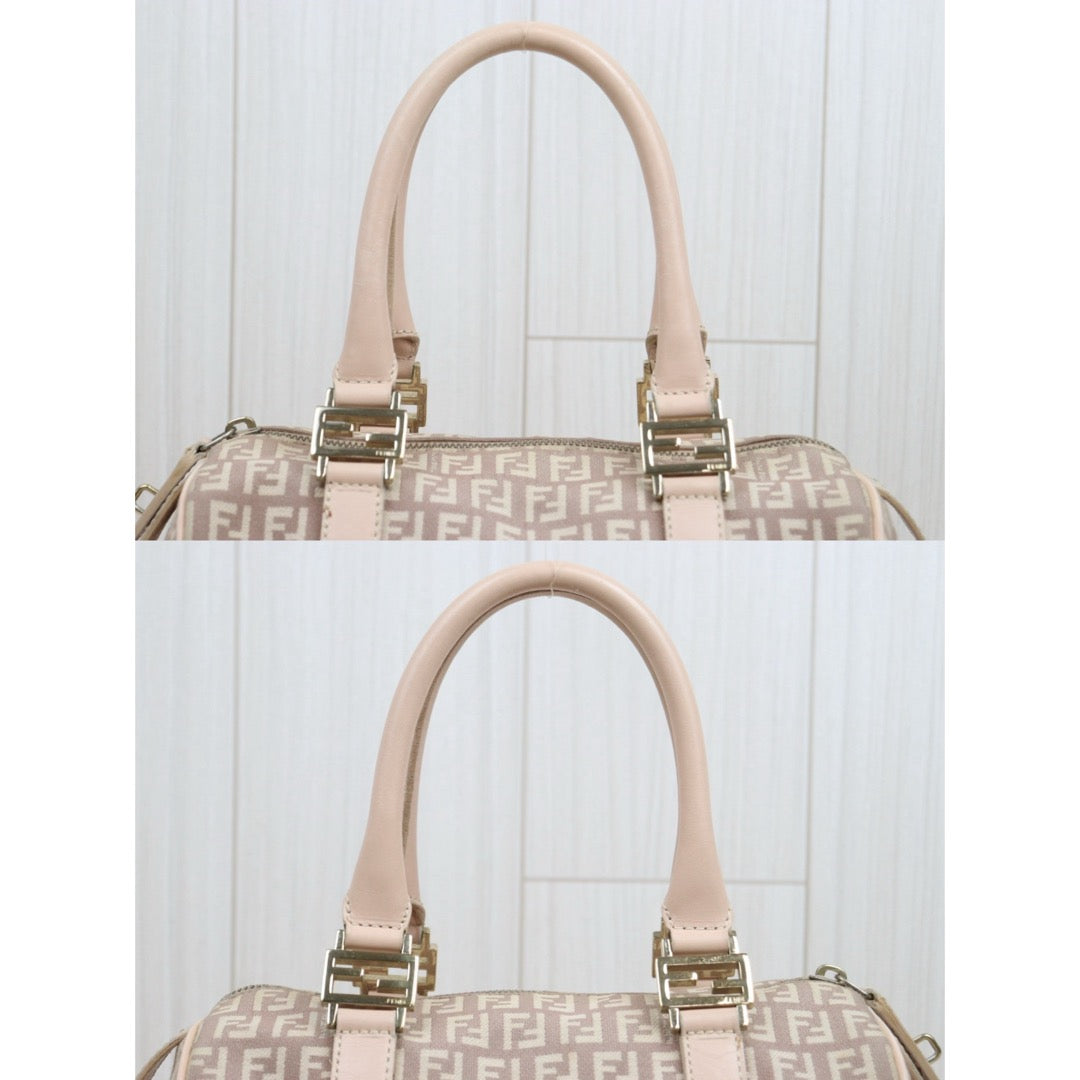 Good ( Rank AB)｜ FENDI Mamma Baguette Boston25 Hand Bag Pink｜25091102