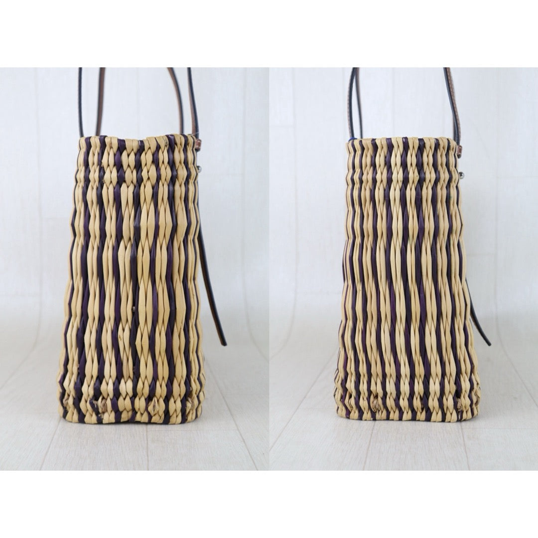 Include Entrupy Certificate of Authenticity｜Good ( Rank AB)｜ LOEWE Straw  Basket Handbag Shoulder Bag ｜S26060117