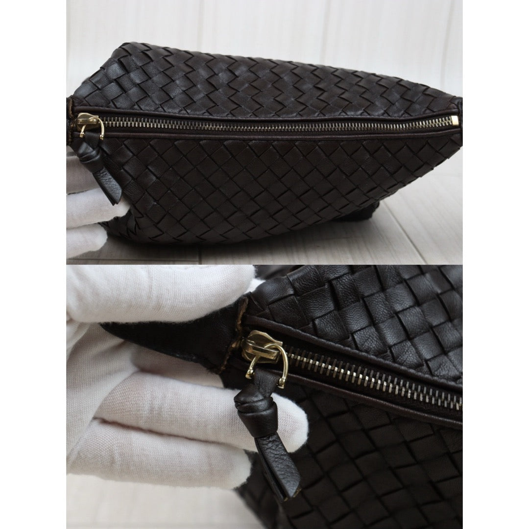 Good ( Rank AB)｜ Bottega Veneta Lamb Skin  Braid HandBag Brown｜25052910
