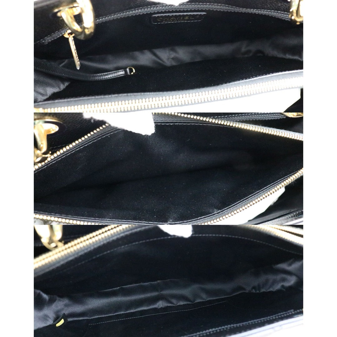 Include Entrupy Certificate of Authenticity｜Excellent( Rank SA) ｜ CHANEL Caviar Skin Matrasse Chain GST Tote Bag  Black  Made In 2013-2014Year｜S26070203