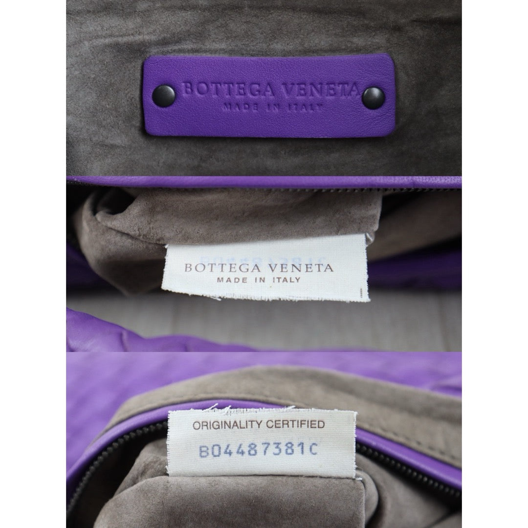 Include Entrupy Certificate of Authenticity｜Very Good ( Rank A)｜ Bottega Veneta Lamb Skin Braid Shoulder Bag  Purple｜S26051801