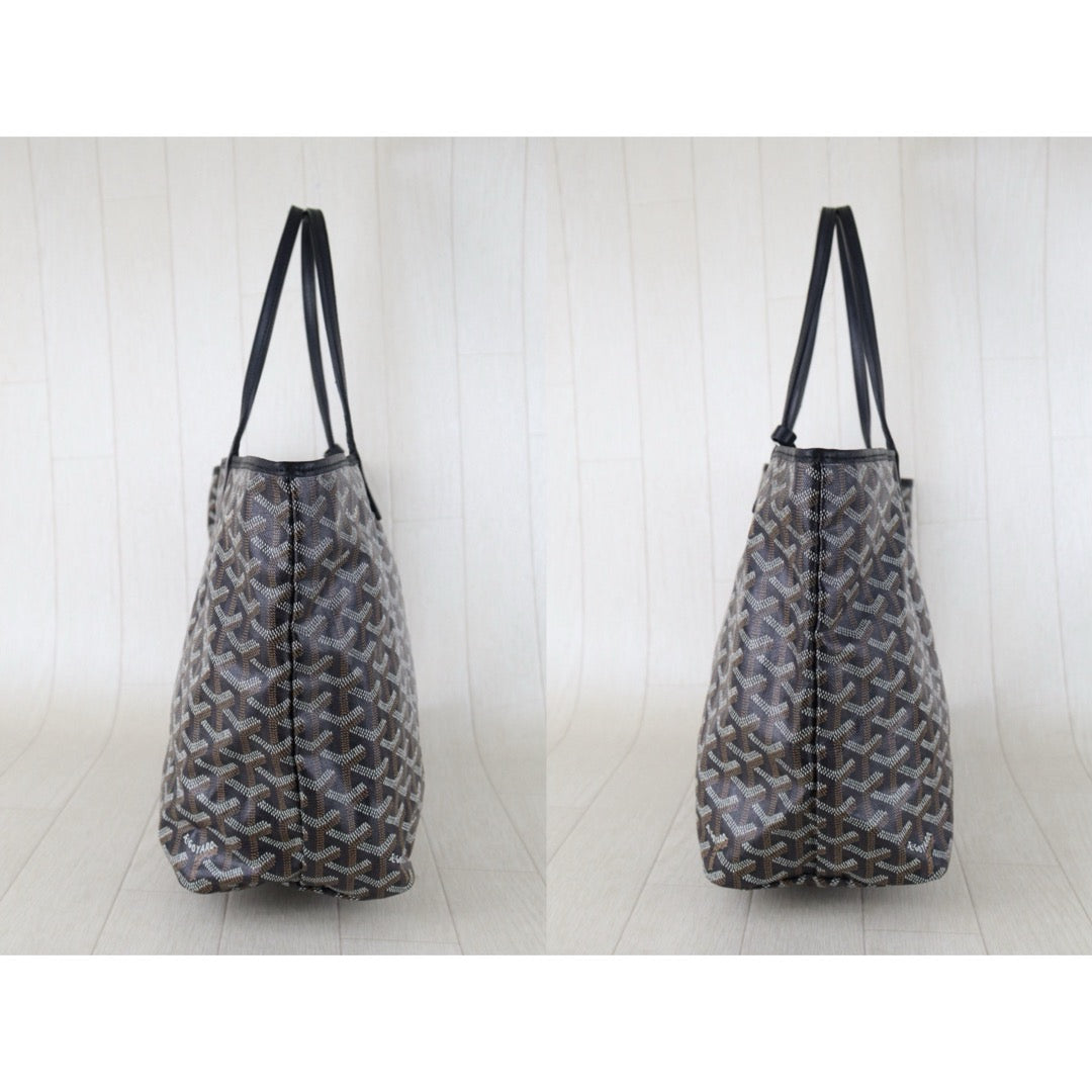 Include Entrupy Certificate of Authenticity｜Good ( Rank AB) ｜ Goyard Saint-Louis MM Tote Bag Black｜S26030825