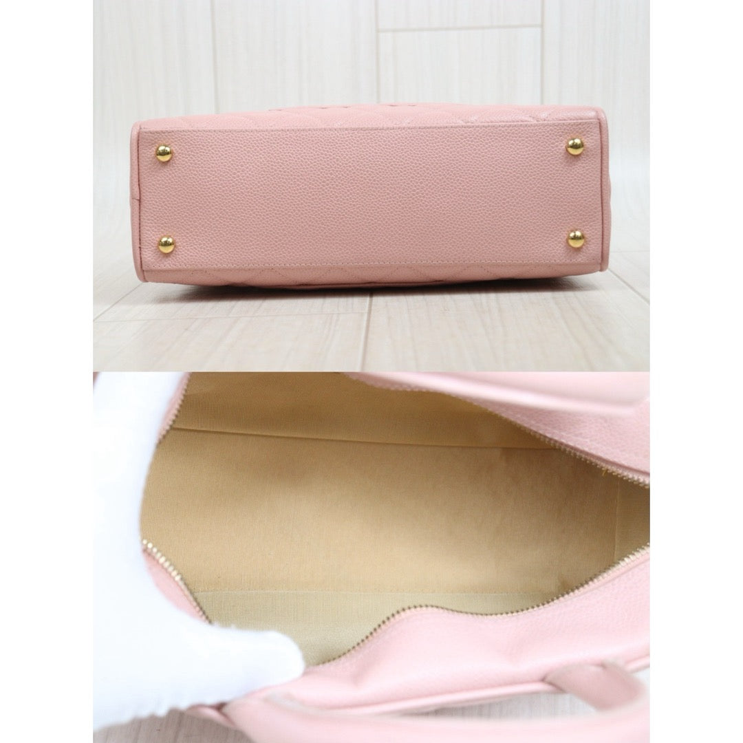Include Entrupy Certificate of Authenticity｜Very Good ( Rank A)｜ CHANEL Caviar Skin  Calf Leather Bowling Hand Bag Pink Made In 2004～2005Year｜26052106