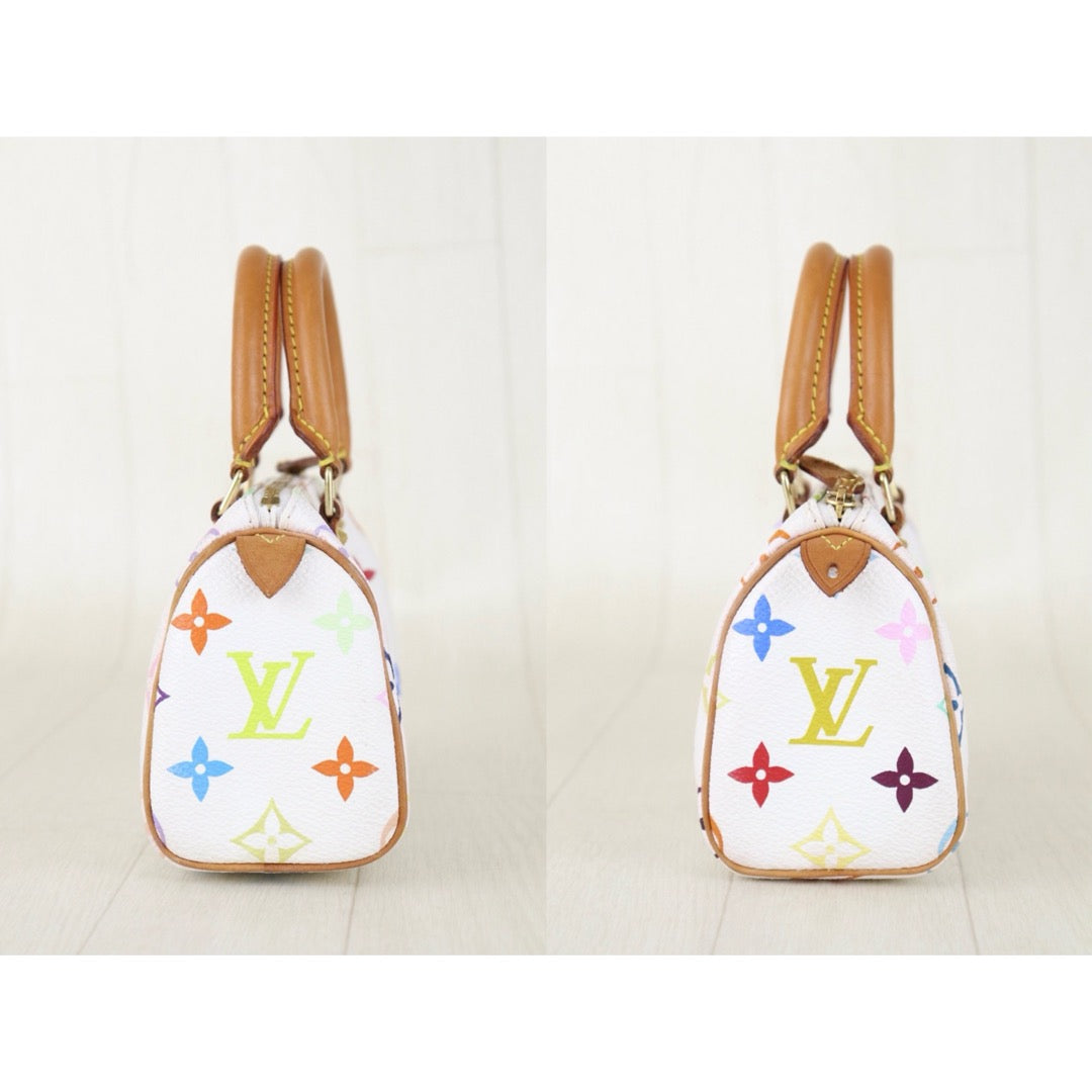 Include Entrupy Certificate of Authenticity｜Good ( Rank AB)｜ Louis Vuitton Takashi Murakam Multi Monogram Mini Speedy Handbag With Shoulder Strap  ｜S26012709