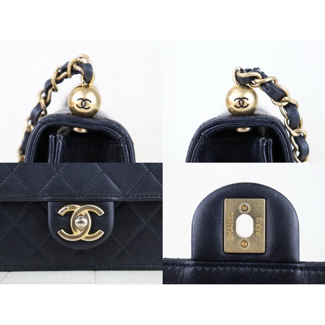 Good ( Rank AB)｜ CHANEL Lamb Skin Matrasse Pearl Chain CF Shoulder Bag Made in 2020-2021 Year｜H25111701
