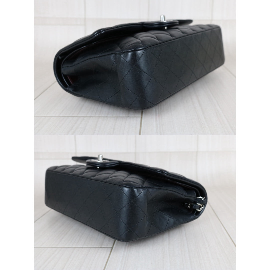 Include Entrupy Certificate of Authenticity｜Very Good ( Rank A)｜ CHANEL Lamb Skin Matrasse Chain Double Flap 25 Shoulder Bag  Black Made In 2021-2022Year｜S26052207
