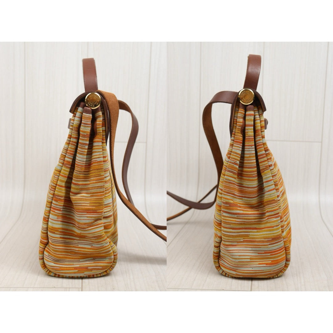 Include Entrupy Certificate of Authenticity｜Good ( Rank AB)｜ HERMES Vibrato and Leather Herbag PM □F Shoulder Bag  Made In 2002Year｜26051310