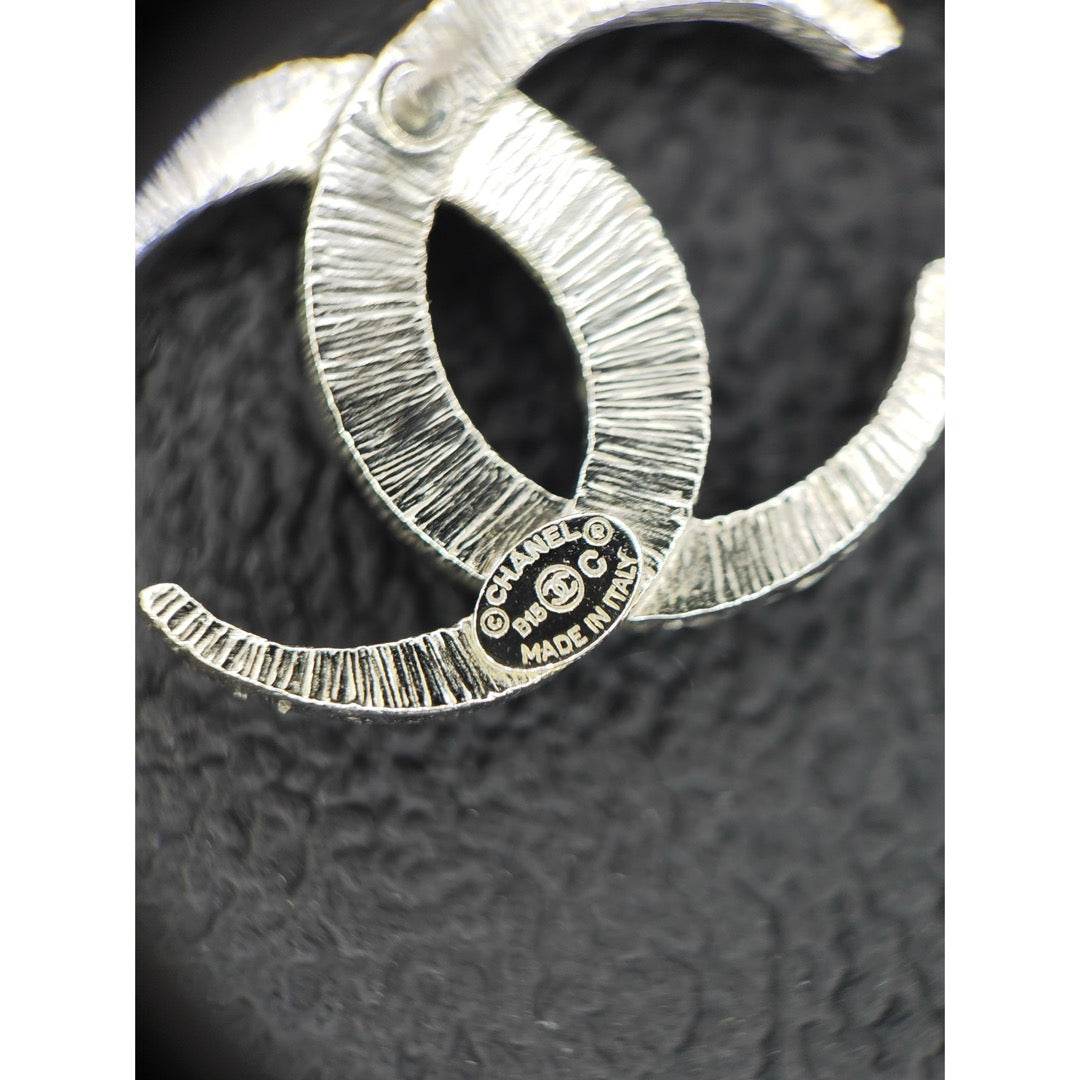 Include Authentic Detective Certificate of Authenticity｜Very Good ( Rank A) ｜CHANEL B15C COCO Mark Circlet Rhinestone Earrings Made In 2015Year｜S26070202