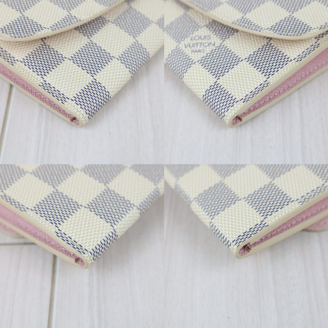 Include Entrupy Certificate of Authenticity｜Excellent（Rank SA）｜Full Set  Louis Vuitton Damier Azur  Emilie Wallet  ｜X26051712