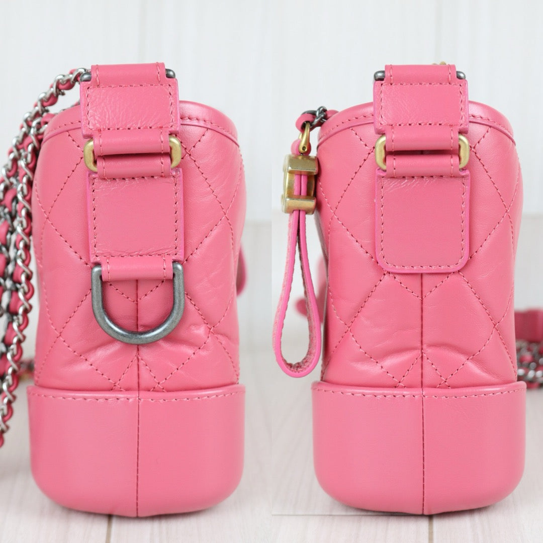 Include Entrupy Certificate of Authenticity｜Very Good ( Rank A) ｜ CHANEL Calf skin Gabrielle Small Shoulder Bag Pink Made In 2020Year｜S26033103