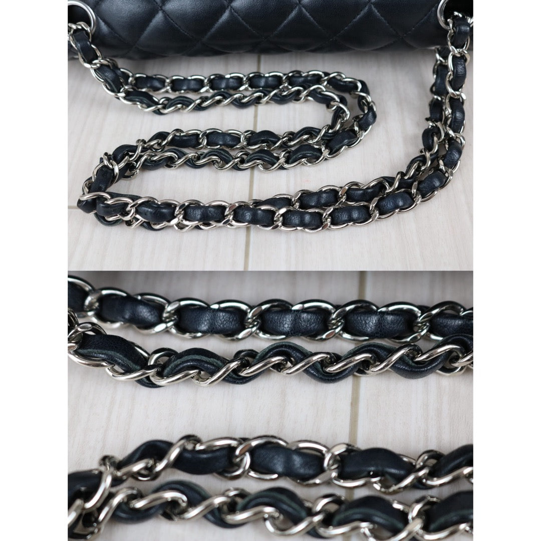 Include Entrupy Certificate of Authenticity｜Very Good ( Rank A)｜ CHANEL Lamb Skin Matrasse Chain Double Flap 25 Shoulder Bag  Black Made In 2021-2022Year｜S26052207