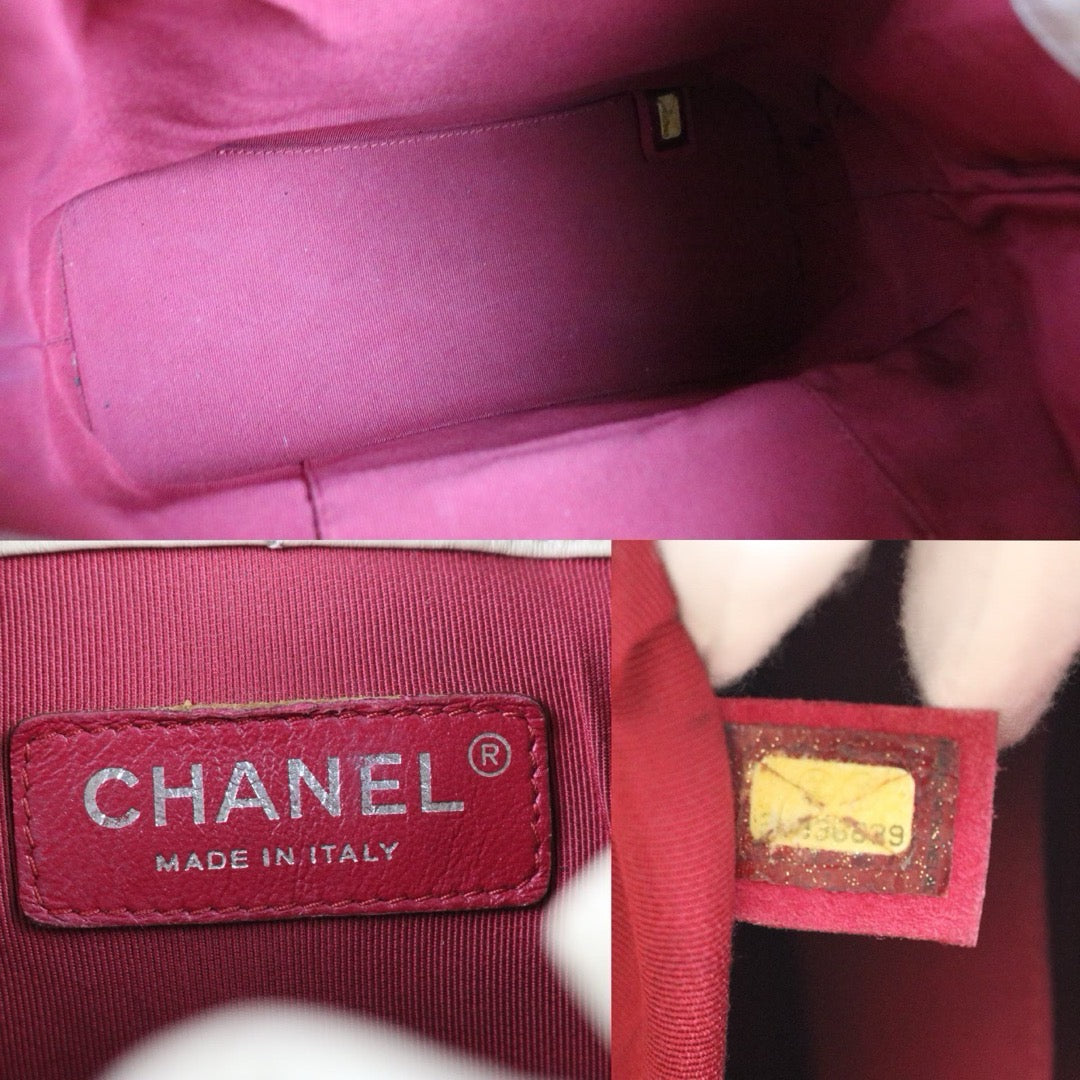 Include Entrupy Certificate of Authenticity｜Good ( Rank AB)｜CHANE Calf Leather Gabrielle Aged Backpack Beige  Made in 2018 Year｜S26080106
