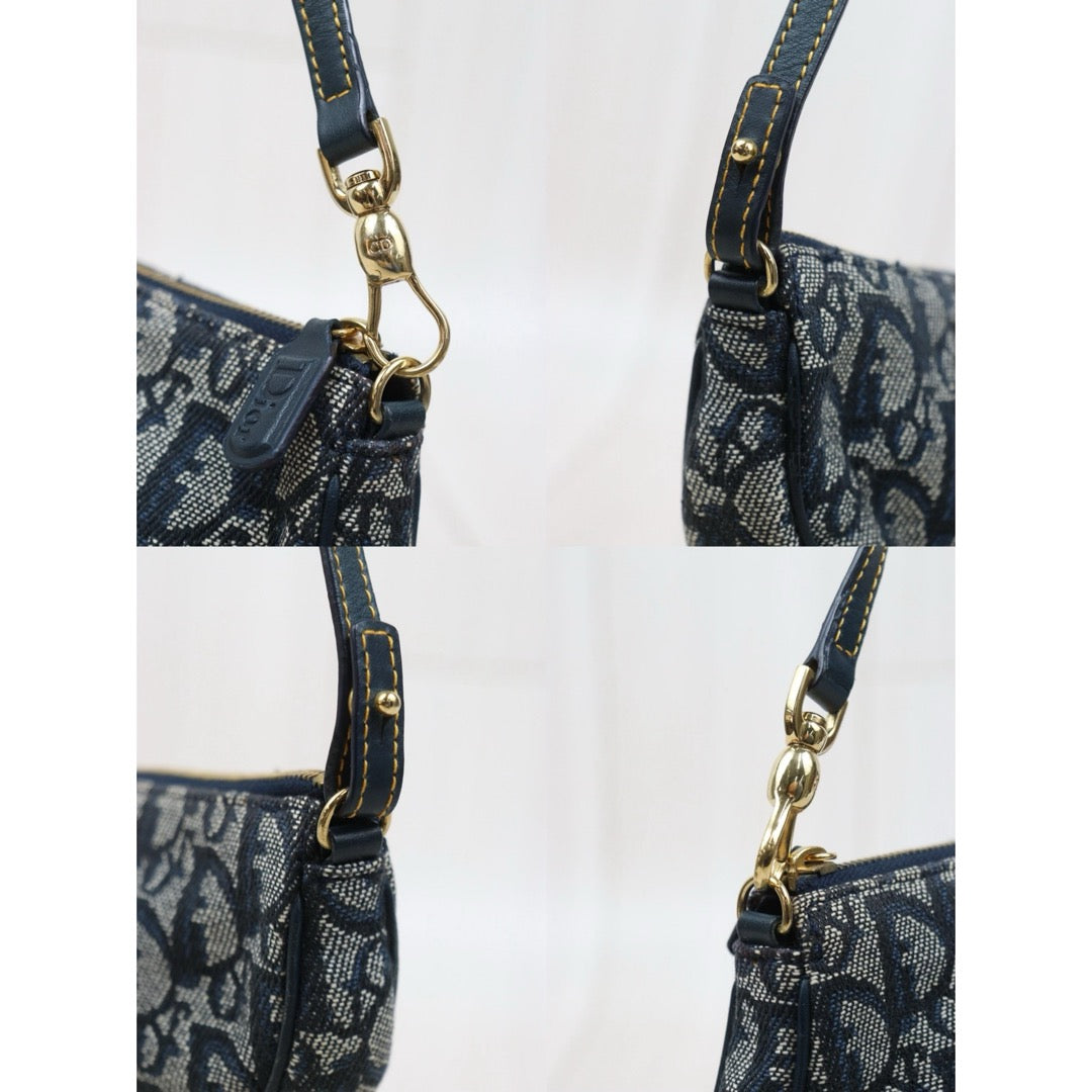 Good ( Rank AB) ｜ Dior Trotter Saddle Pochette Blue Shoulder Bag Small｜26020602