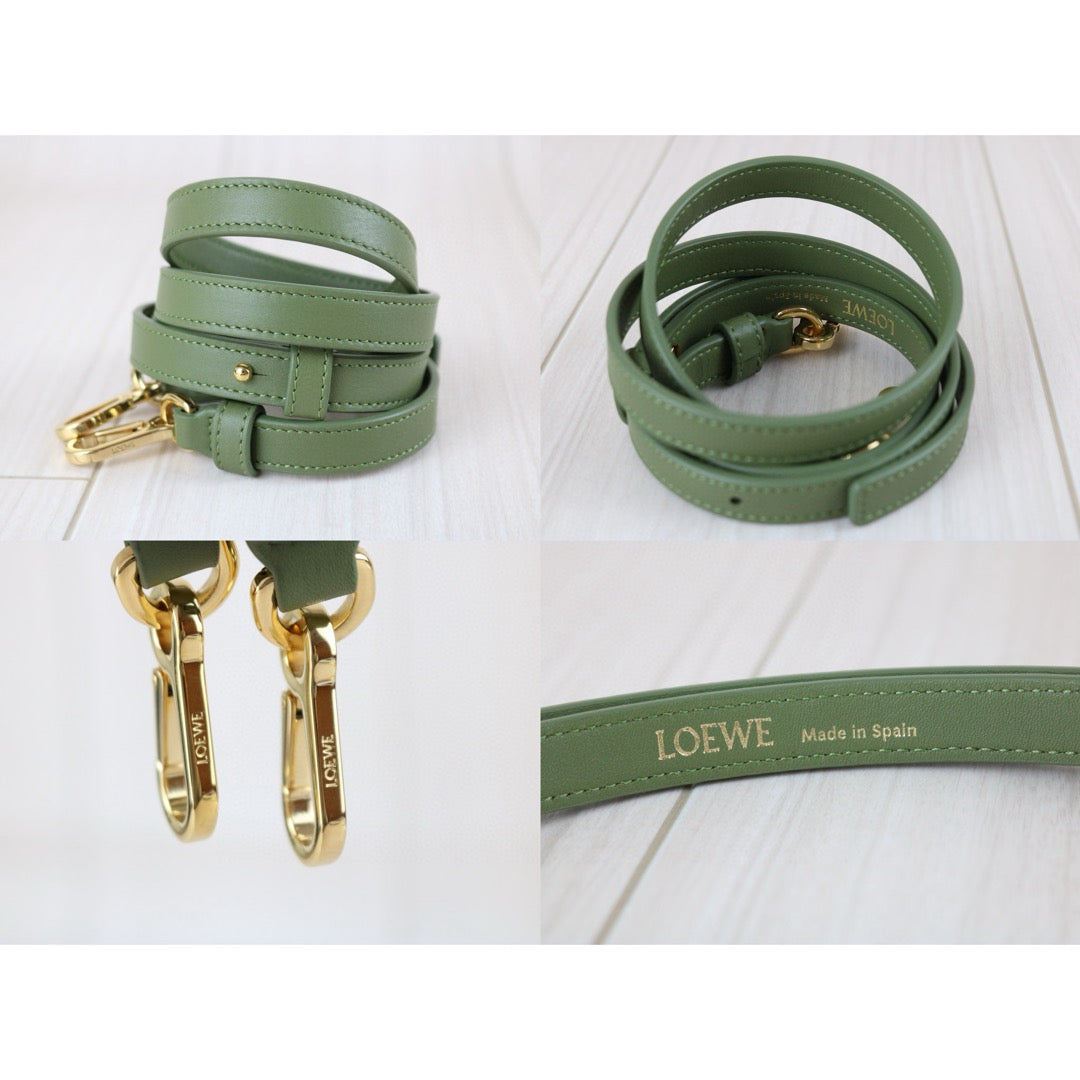 Excellent（Rank SA）｜ LOEWE Amazona Canvas Leather Calf  Matcha Hand Bag With Shoulder Strap ｜X24111204