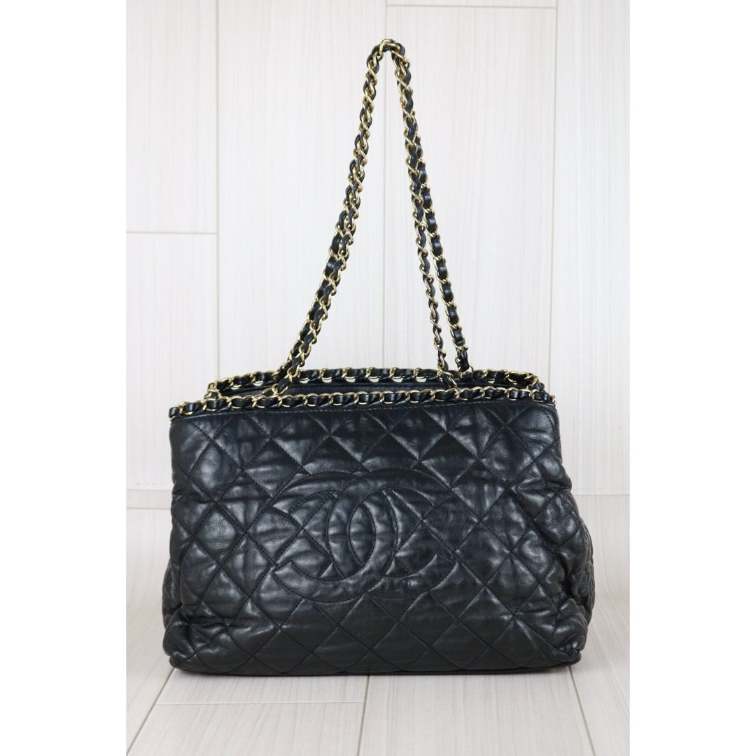 Good ( Rank AB) ｜ CHANEL  Coco Mark Calf Leather Matrasse Chain ToteBag  Made In 2012～2013Year ｜S26030814