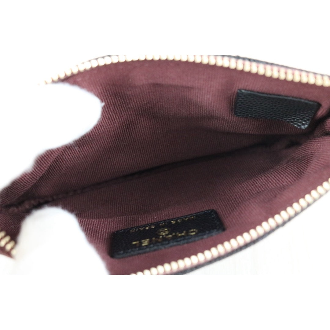 Excellent（Rank SA）｜CHANEL Caviar Skin Calf Leather Card Holder Black IC Chips Model｜X25091407