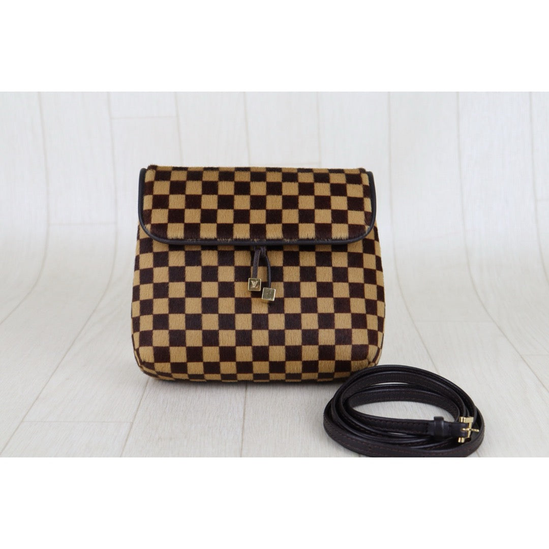 Very Good ( Rank A)｜ LV Gazelle Damier Sauvage Halaco Shoulder Bag Brown ｜H25112809