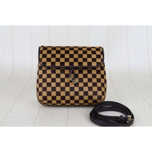 Very Good ( Rank A)｜ LV Gazelle Damier Sauvage Halaco Shoulder Bag Brown ｜H25112809