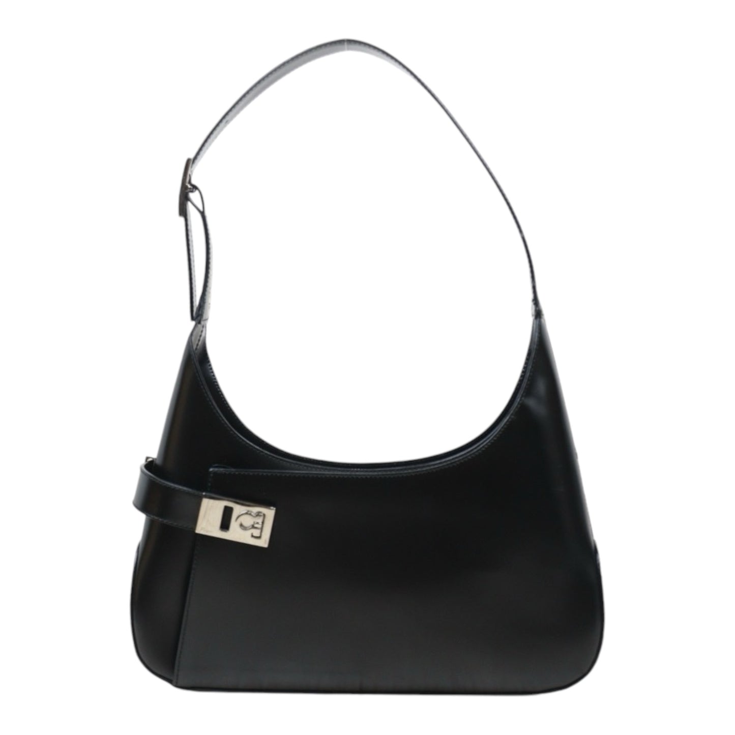 Very Good ( Rank A) ｜Ferragamo Calf Leather Shoulder Bag Black｜24092003