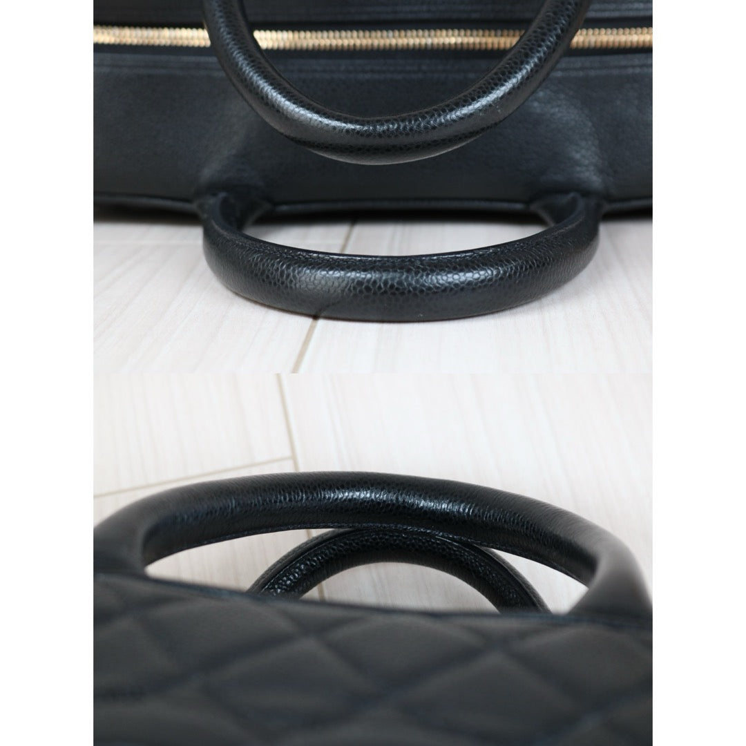 Very Good ( Rank A)｜ CHANEL  Caviar Skin Leather Calf Leather Bowling Bag Hand Bag Made In 2003～2004Year｜S24090504