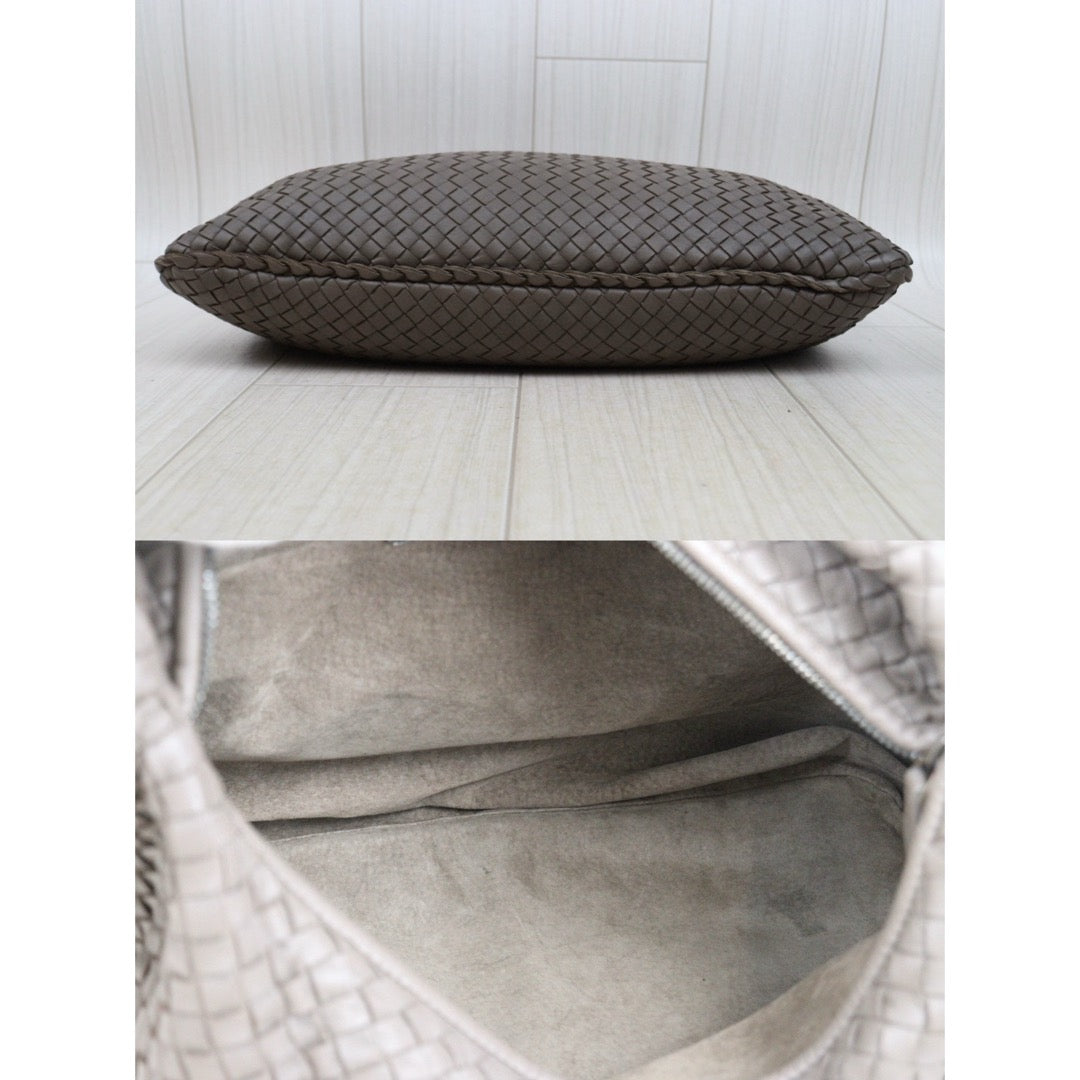 Very Good ( Rank A)｜ Bottega Veneta Lamb Skin Braid Shoulder Bag Gray｜H25052511
