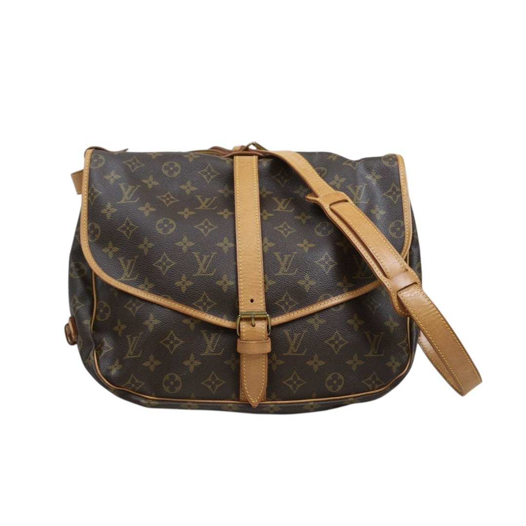 Include Entrupy Certificate of Authenticity｜Good ( Rank AB) ｜ Louis Vuitton Monogram Saumur 35 Shoulder Bag｜26101403
