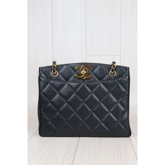 Rank A ｜Chanel Vintage Caviar Skin Black ShoulderBag｜23072010