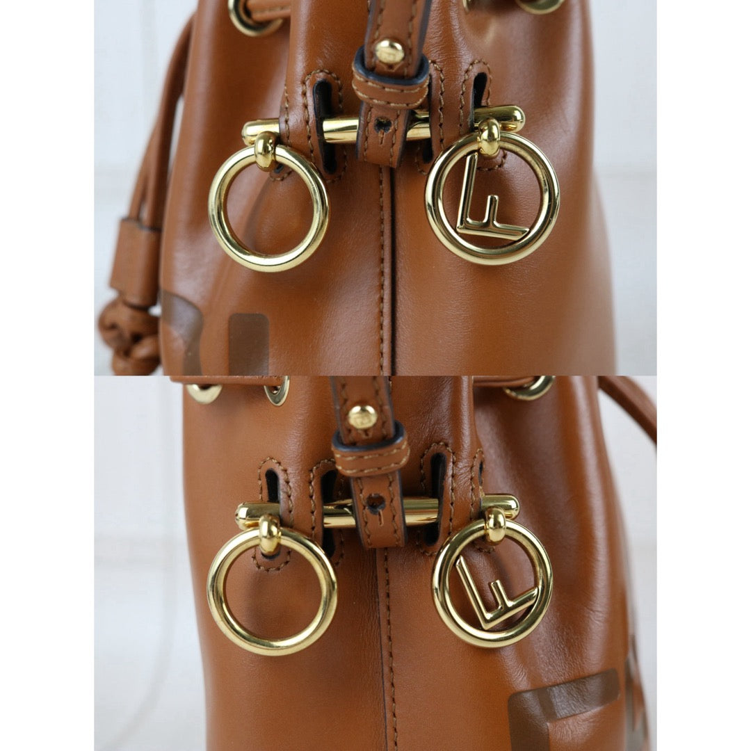 Include Entrupy Certificate of Authenticity｜Excellent（Rank SA）｜ FENDI Calf Leather Mini Handbag Shoulder Bag Caramel｜S26050604