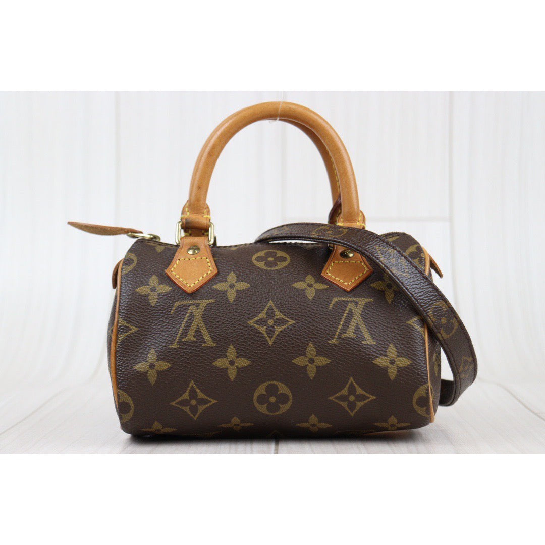Rank AB ｜ LV Monogram Mini Speedy Handbag With Shoulder Strap｜24012902