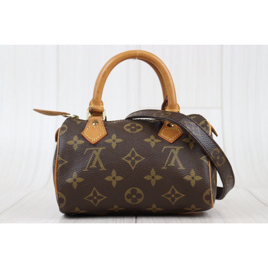 Rank AB ｜ LV Monogram Mini Speedy Handbag With Shoulder Strap｜24012902
