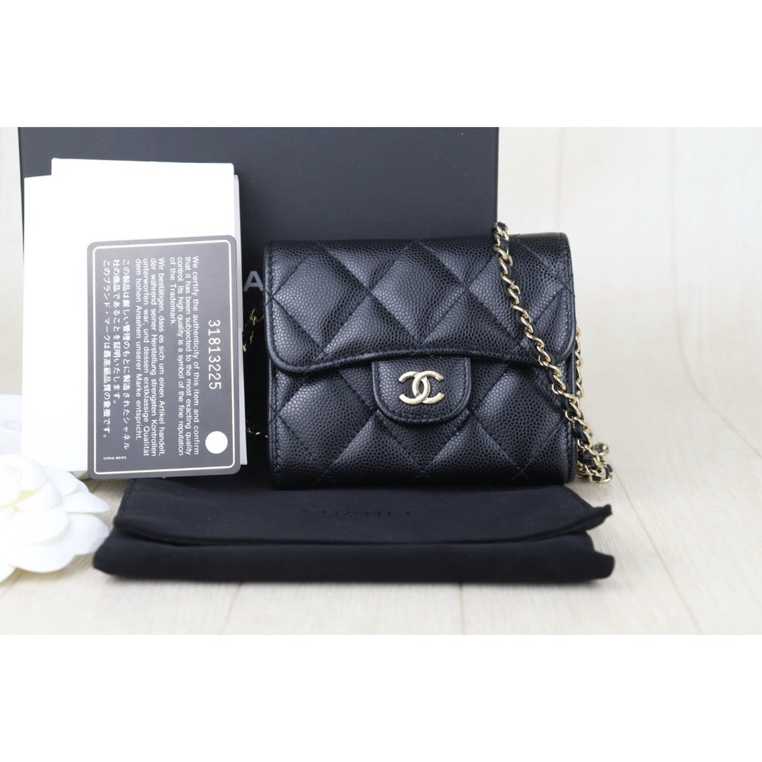 Include Entrupy Certificate of Authenticity｜Very Good（Rank A）｜CHANEL Caviar Skin Matrasse Chain Mini Shoulder Bag Made In 2021-2022Year｜S26072508