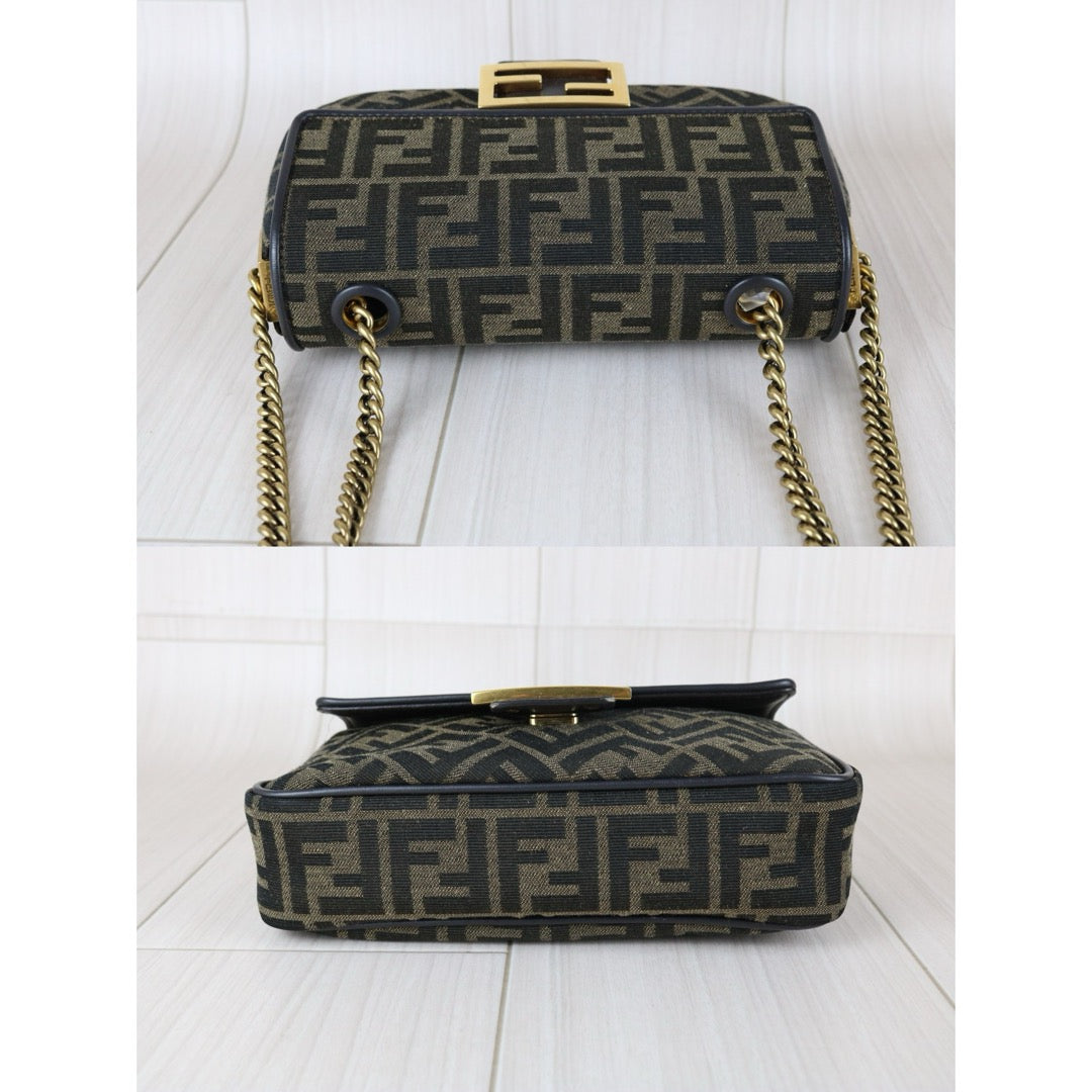 Very Good ( Rank A)｜ FENDI Zucca Mamma Baguette  Chain Shoulder Bag PM Current Model｜S25103008