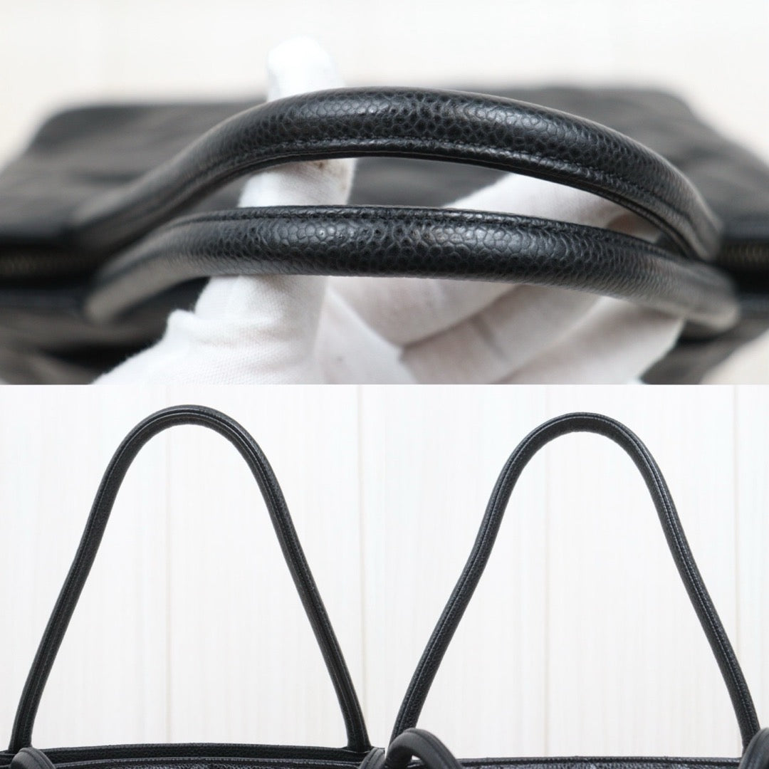 Include Entrupy Certificate of Authenticity｜Good ( Rank AB)｜ CHANEL Caviar Skin Calf Leather Tote Bag Black Made In 2000～2002Year｜26022001