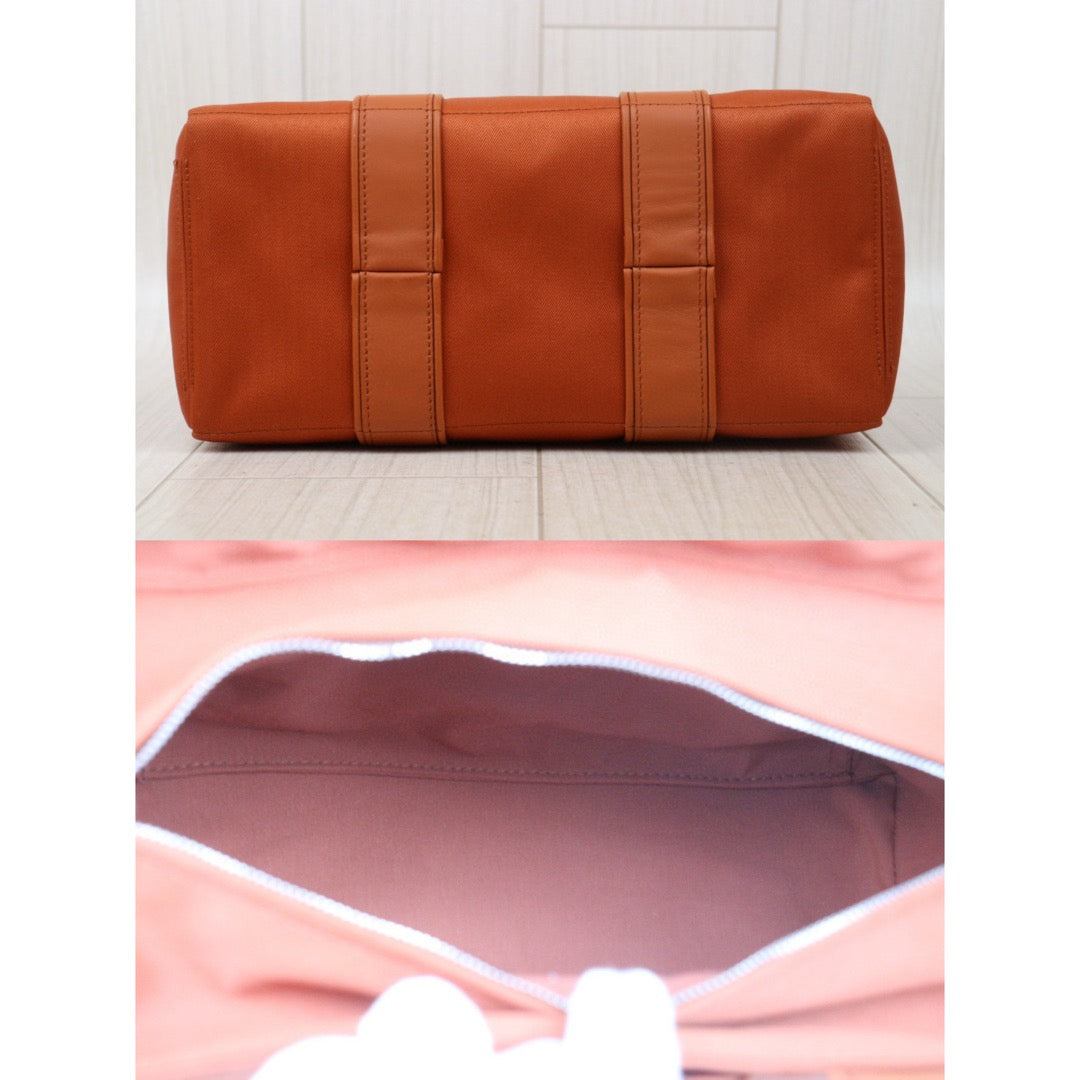 Very Good ( Rank A)｜ HERMES Acapulco Canvas Orange HandBag ｜P24120211