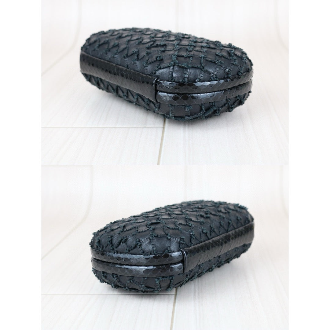 Very Good ( Rank A)｜  Bottega Veneta  Snakeskin Braid Knot Clutch Bag ｜X25042313