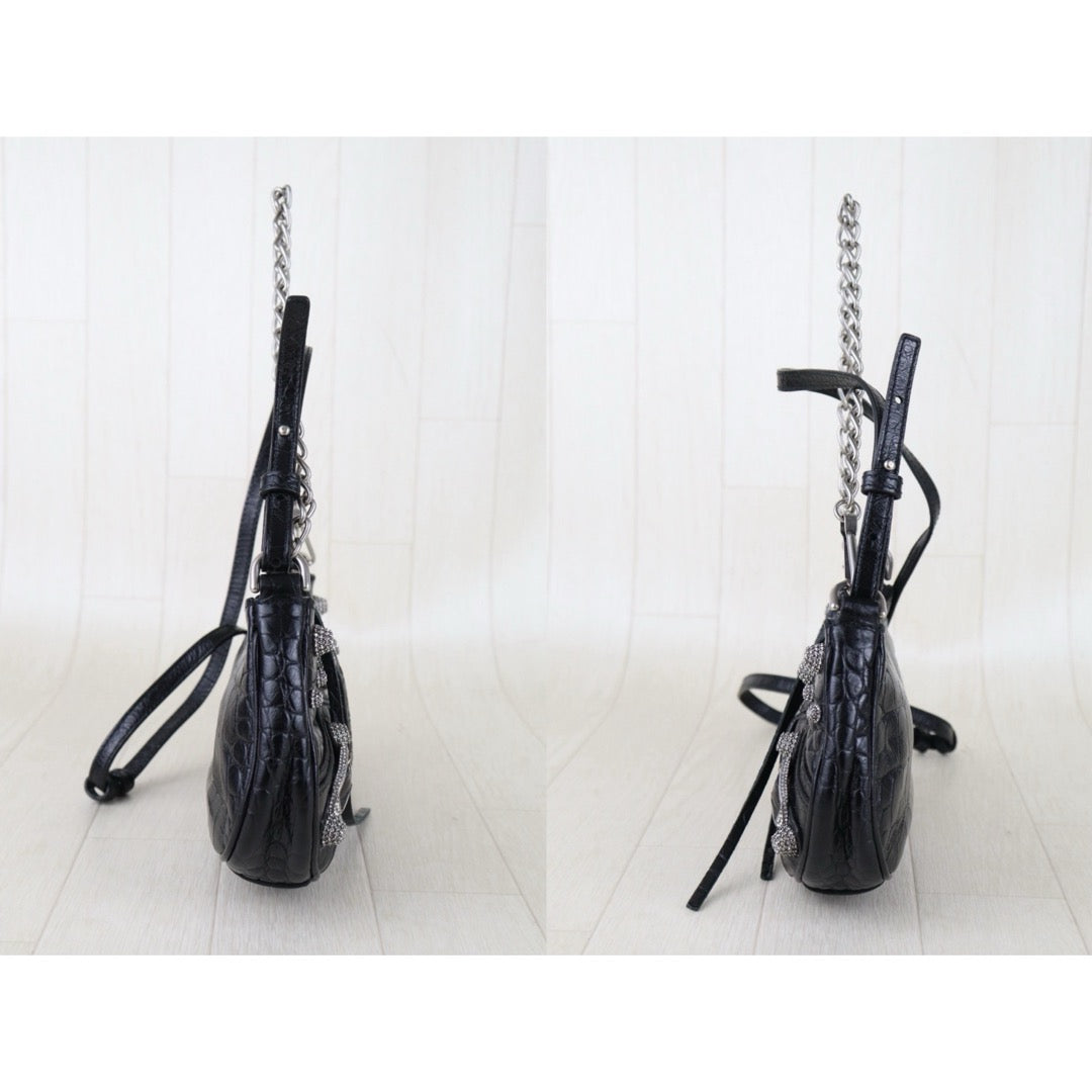 Include Entrupy Certificate of Authenticity｜Very Good ( Rank A)｜Balenciaga Calf Leather  Le Cagole Mini Black Shoulder Bag ｜S26051304