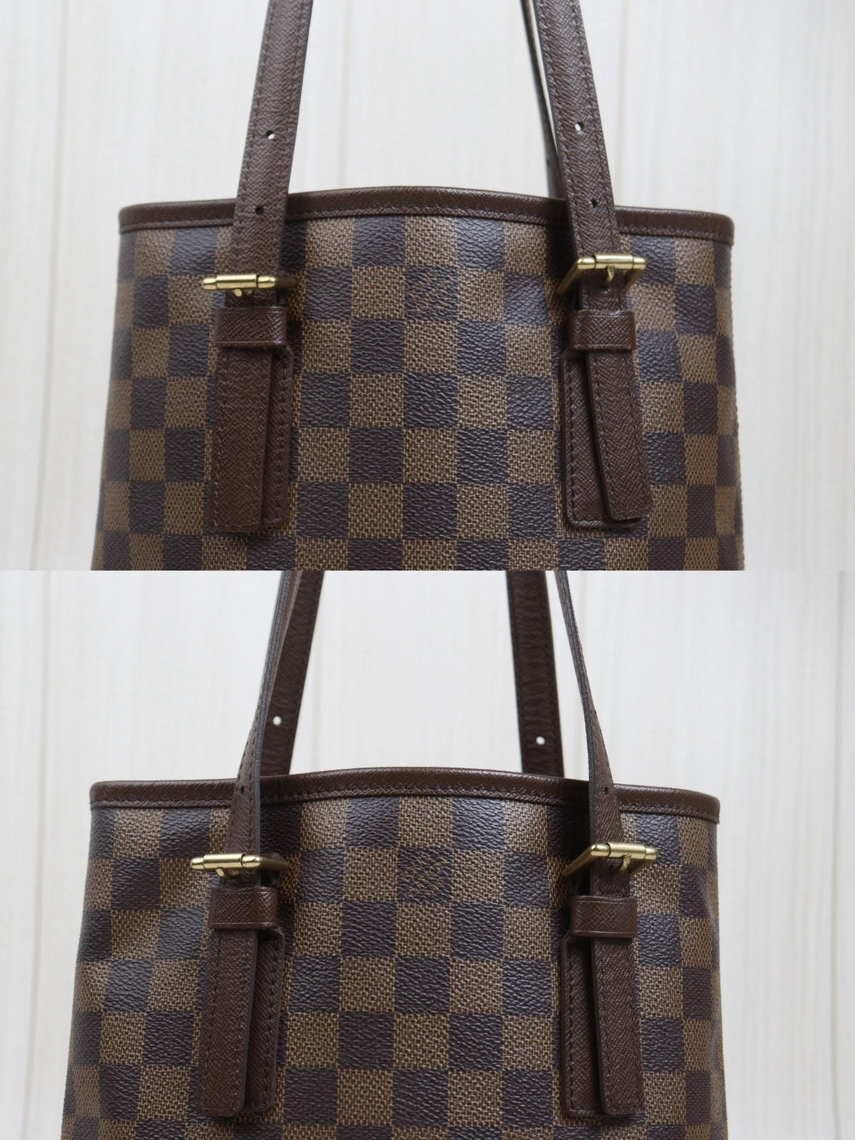 Include Entrupy Certificate of Authenticity｜Very Good ( Rank A) ｜ Louis Vuitton Damier Ebene Marais Bucket PM Shoulder Strap｜26101906