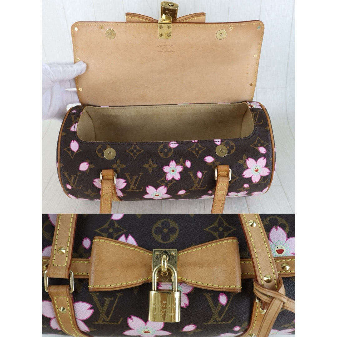 Include Entrupy Certificate of Authenticity｜Good ( Rank AB)｜ Louis Vuitton Monogram Takashi Murakam Cherry Blossom Papillon 26 Handbag ｜S26072544
