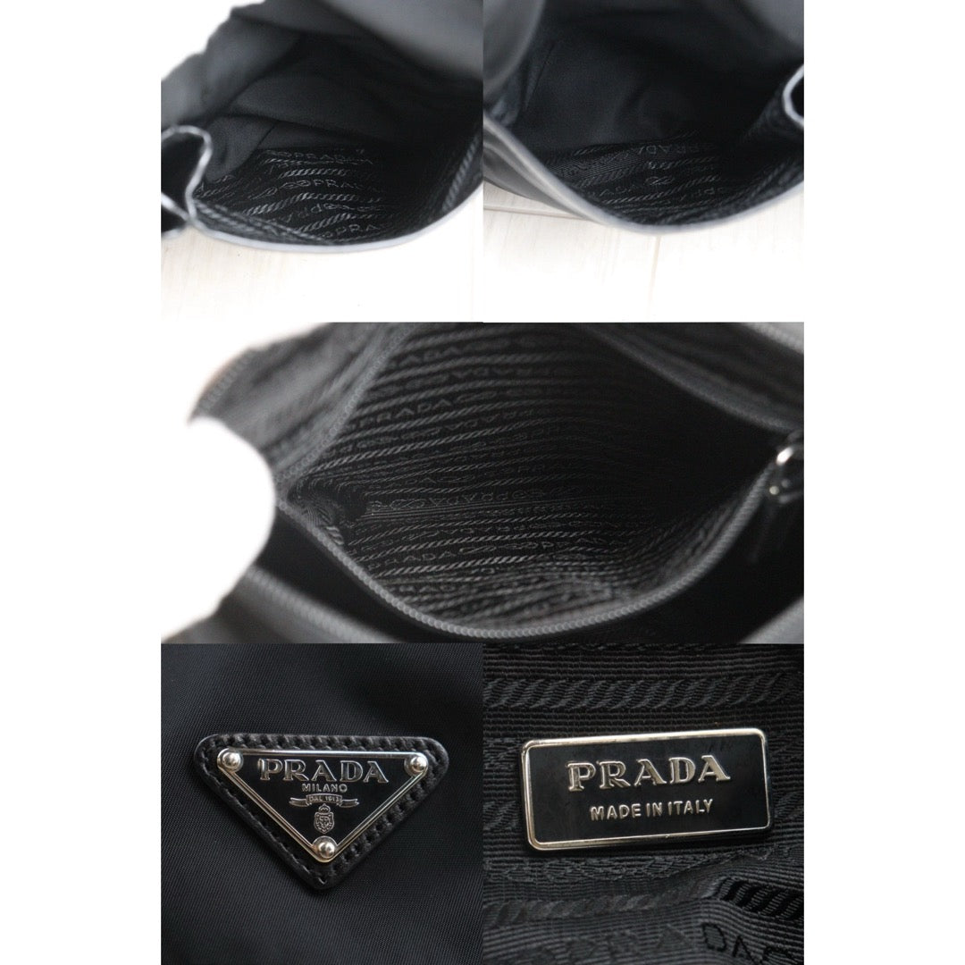 Good ( Rank AB) ｜Prada  Nylon ShoulderBag Black Silver Hardware｜25071711