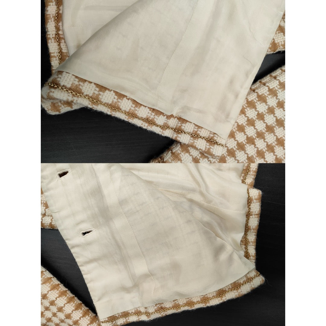 Very Good ( Rank A) ｜ CHANEL 00A Wool Houndstooth Coat 40 size  ｜W25102107