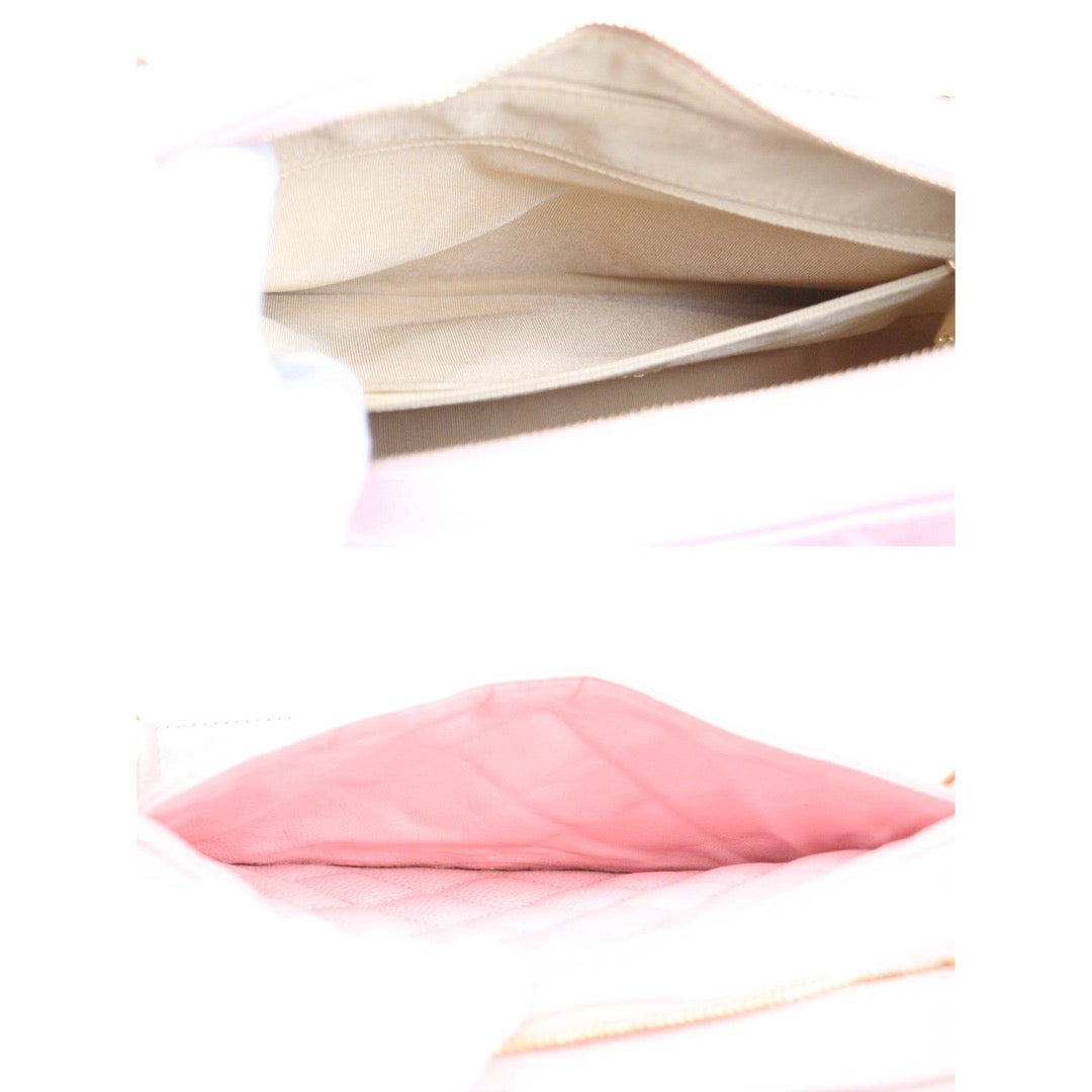 Very Good ( Rank A)｜ CHANEL Half Moon Shoulder Bag Pink Made In 2003-2004 Year ｜V24122602