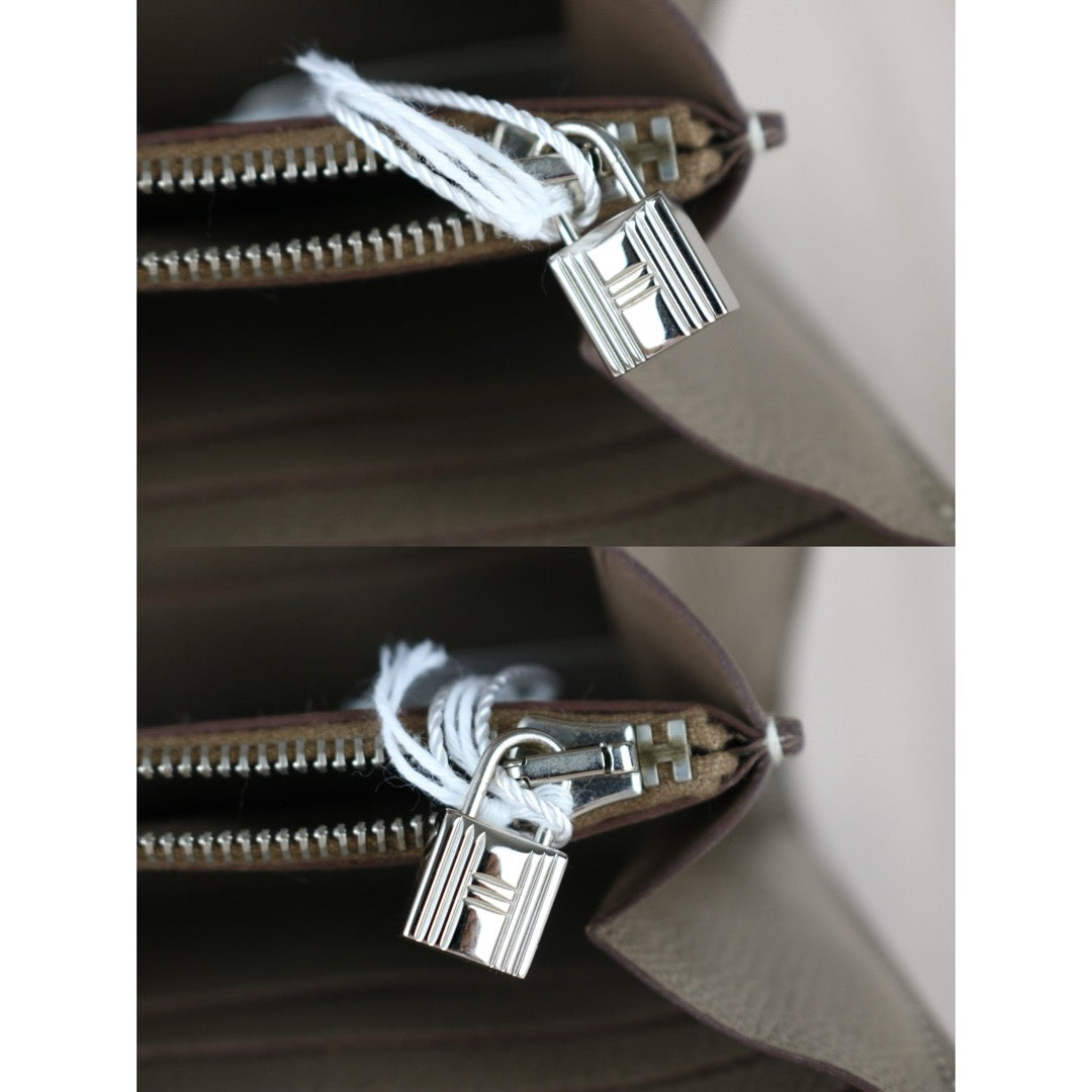 Very Good ( Rank A)｜ HERMES Epsom Kelly Wallet Etoupe Gray □N Stamp Made In 2010 Year｜W25092603