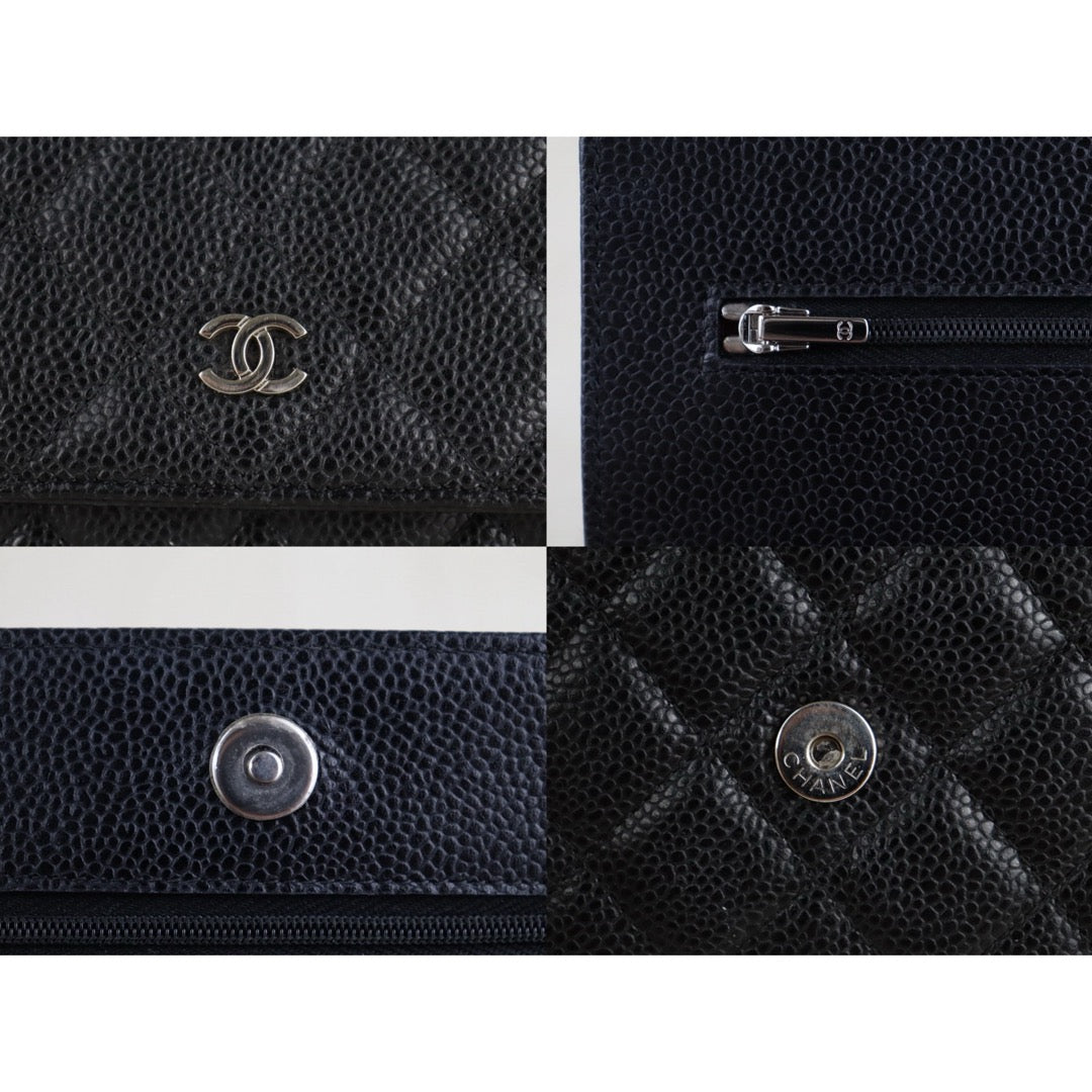 Very Good ( Rank A) ｜ CHANEL Matrasse Chain Caviar Skin WOC19 Shoulder Bag Black Made In 2020Year ｜S26013001