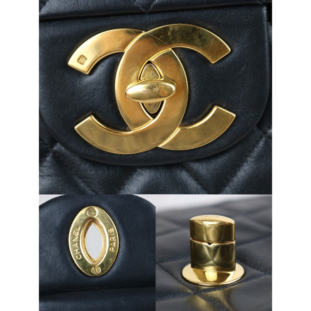 Include Entrupy Certificate of Authenticity｜Very Good ( Rank A)｜CHANEL  Matrasse Chain  Lambskin Single Flap Black Shoulder Bag Made In 1994～1996Year｜S26090749